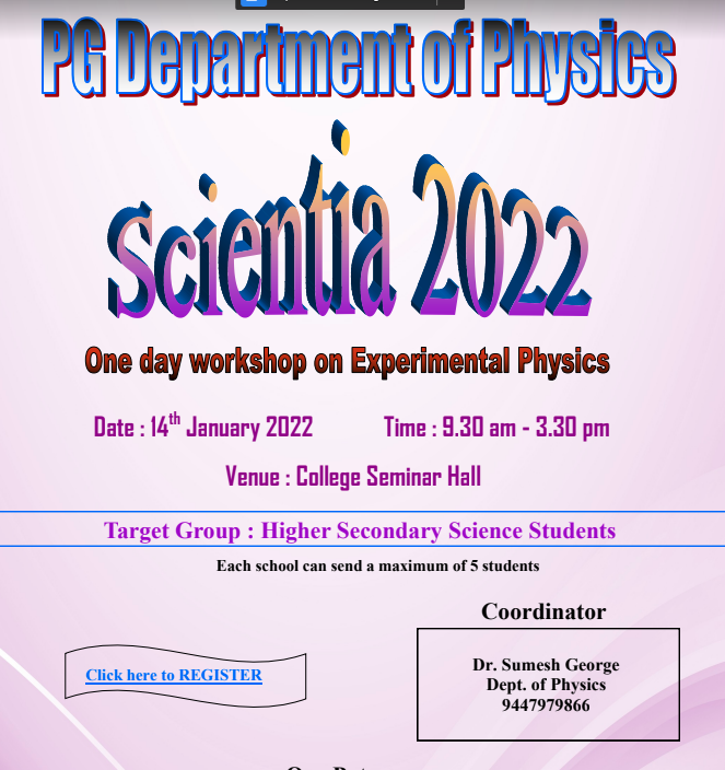 Scientia 2022 - Workshop on Experimental Physics